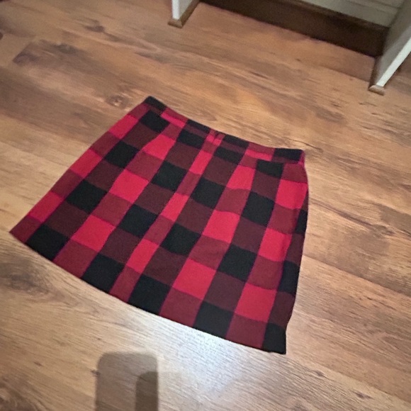 J Crew Wool Blend Buffalo Plaid Skirt Size 12 - Picture 12 of 14